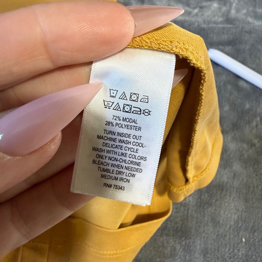 Sigrid Olsen Shift Dress XS Mustard‎ Golden Yellow Sleeveless Modal Blend Casual - Picture 4 of 8